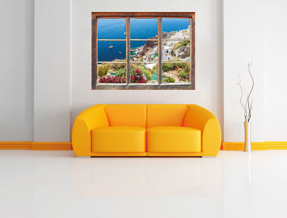 Griechische Küste 3D Wandtattoo Fenster Wand