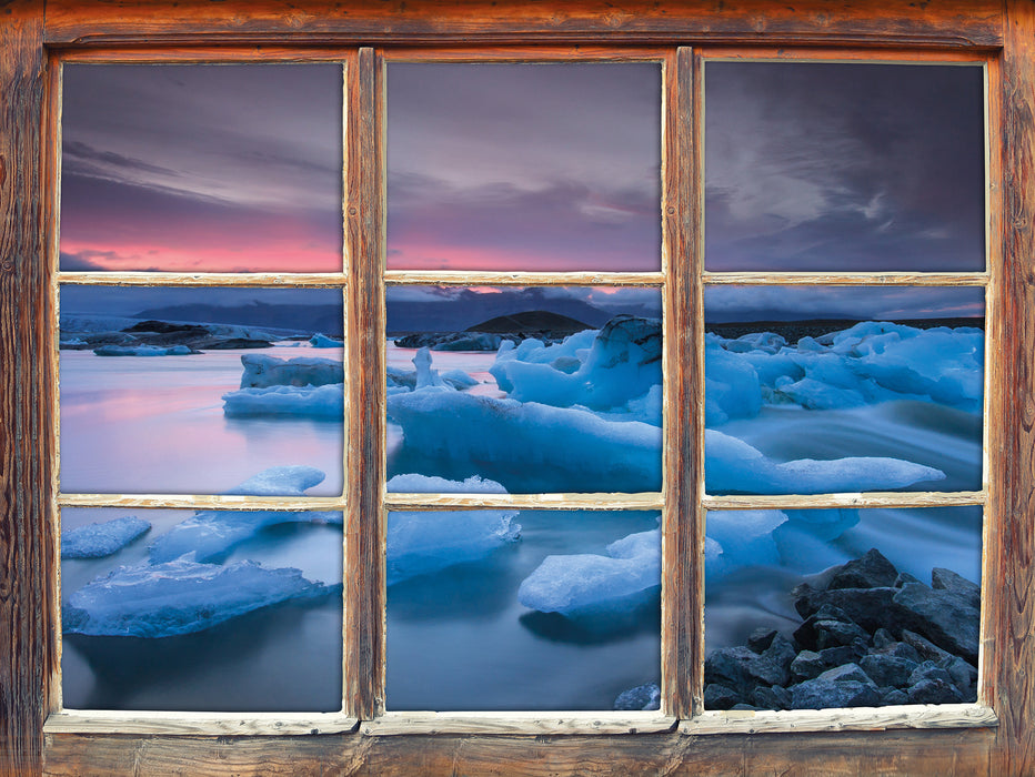 Extreme Eislandschaft  3D Wandtattoo Fenster