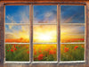 Mohnwiese in der Sonne  3D Wandtattoo Fenster
