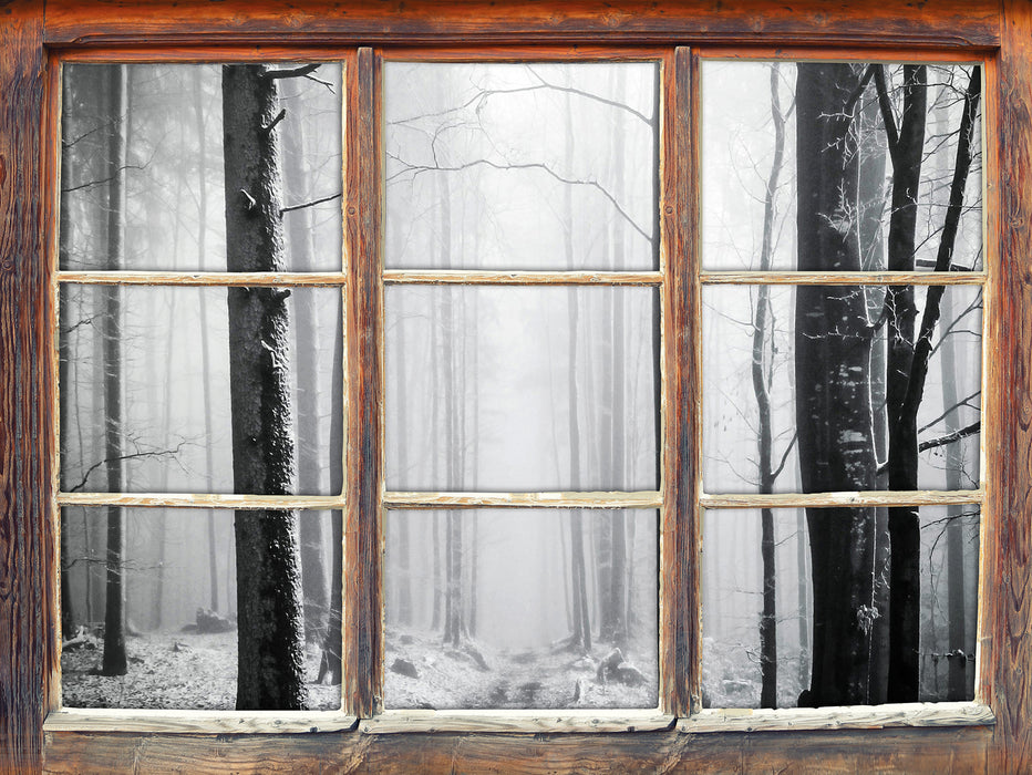 Mystischer Wald  3D Wandtattoo Fenster