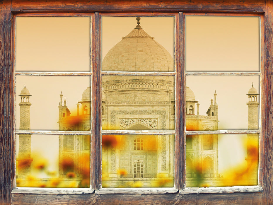 Taj Mahal im Sommer  3D Wandtattoo Fenster