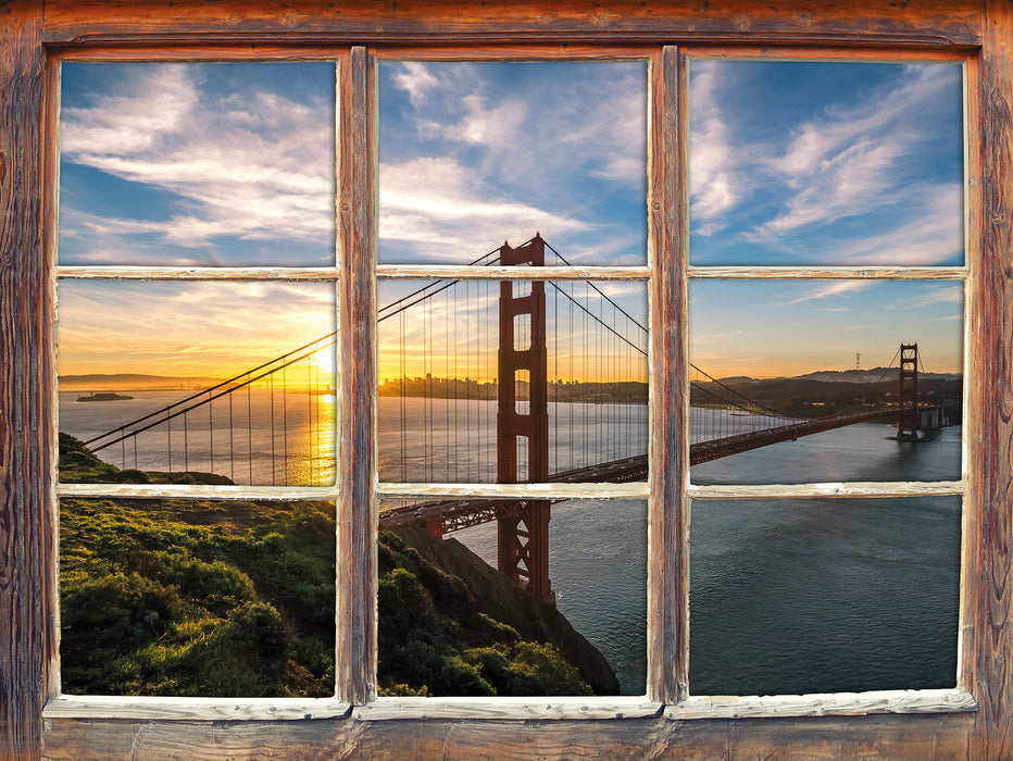 Golden Gate Bridge 3D Wandtattoo Fenster