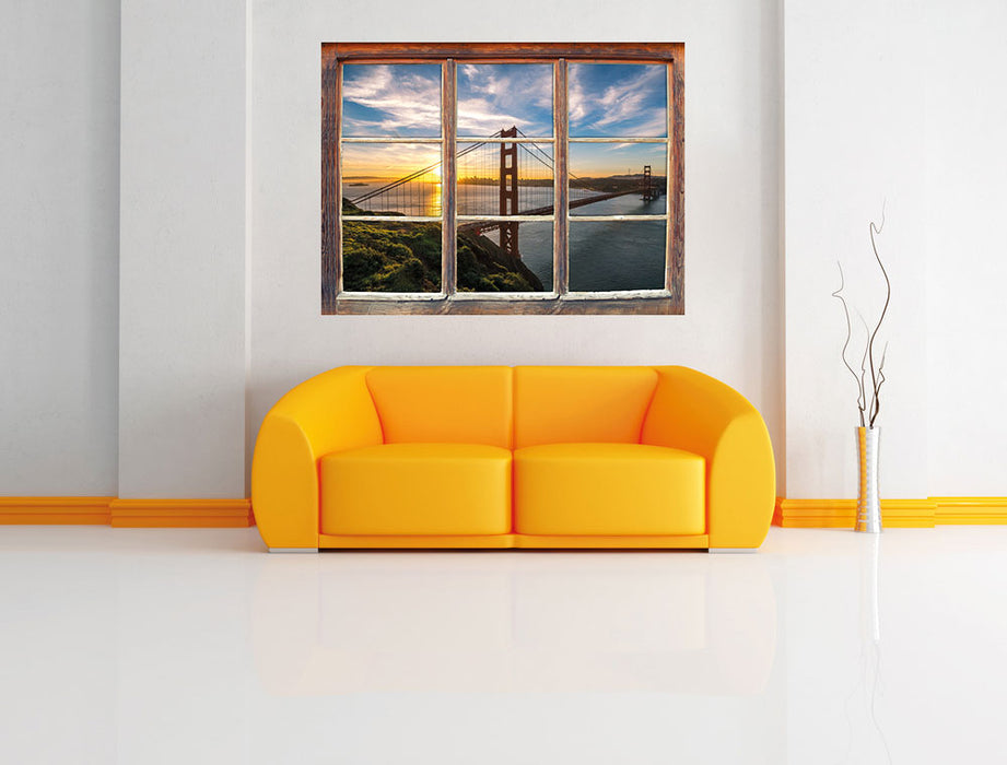 Golden Gate Bridge 3D Wandtattoo Fenster Wand