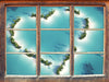 Herz geformt aus Inseln 3D Wandtattoo Fenster