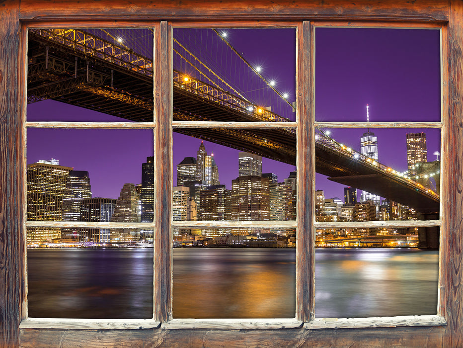 Skyline von Manhattan  3D Wandtattoo Fenster