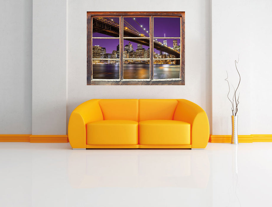 Skyline von Manhattan 3D Wandtattoo Fenster Wand