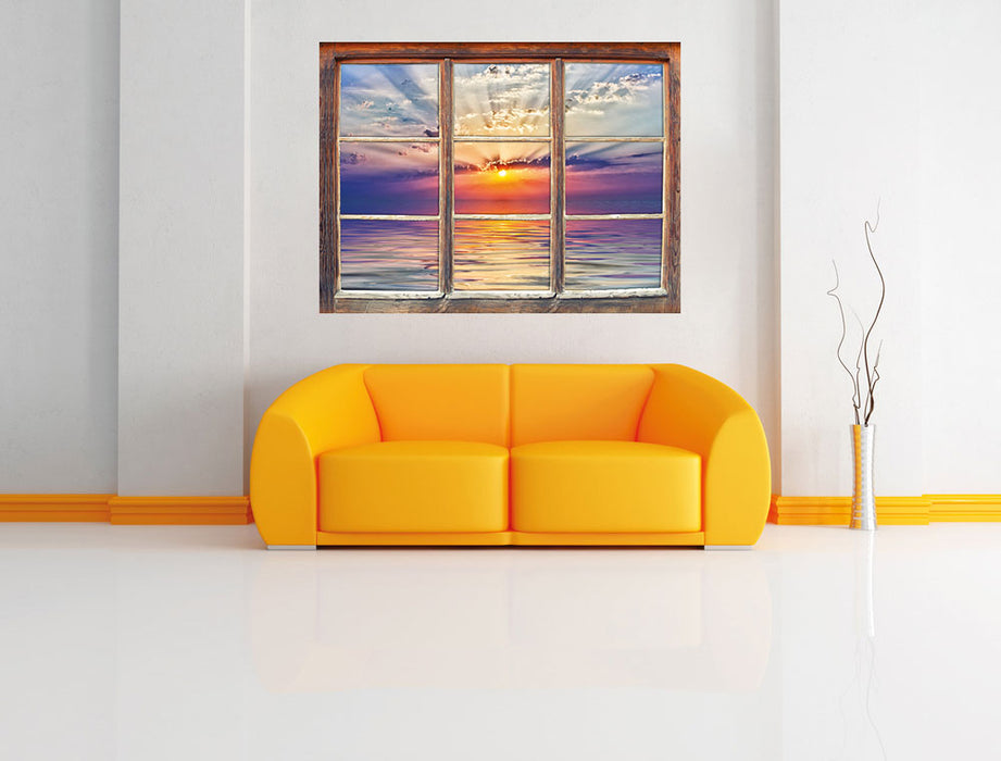 Sonnenaufgang im Meer 3D Wandtattoo Fenster Wand