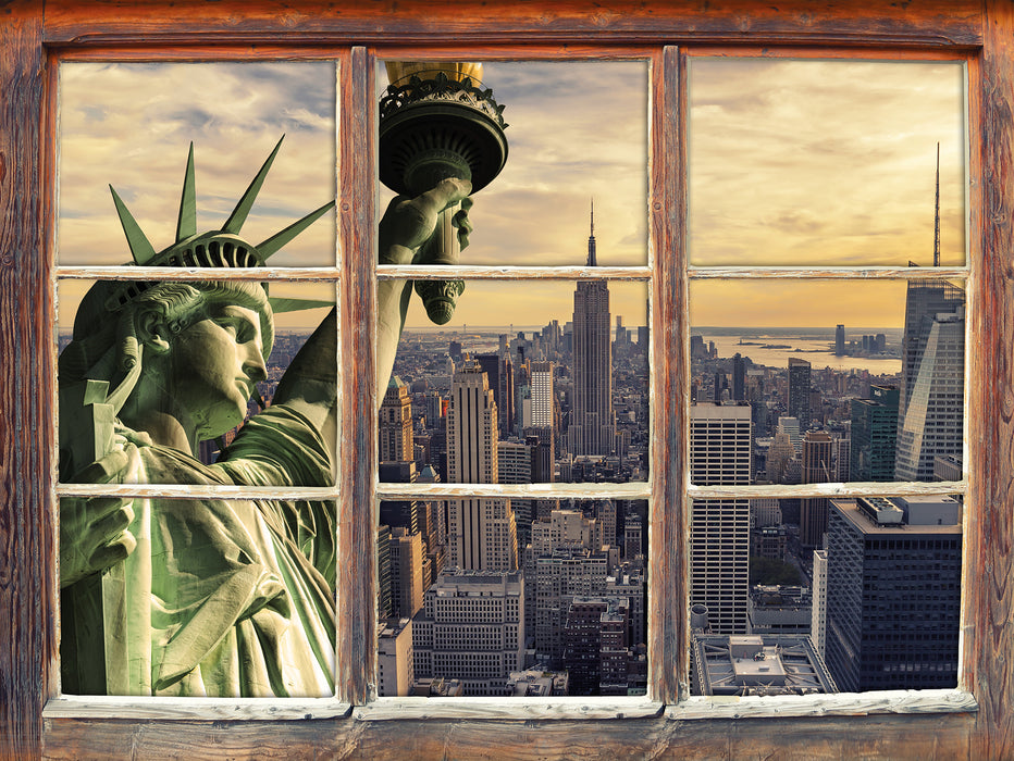 Freiheitsstatue in New York 3D Wandtattoo Fenster