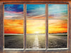 Endlose Straße im Sonnenuntergang  3D Wandtattoo Fenster