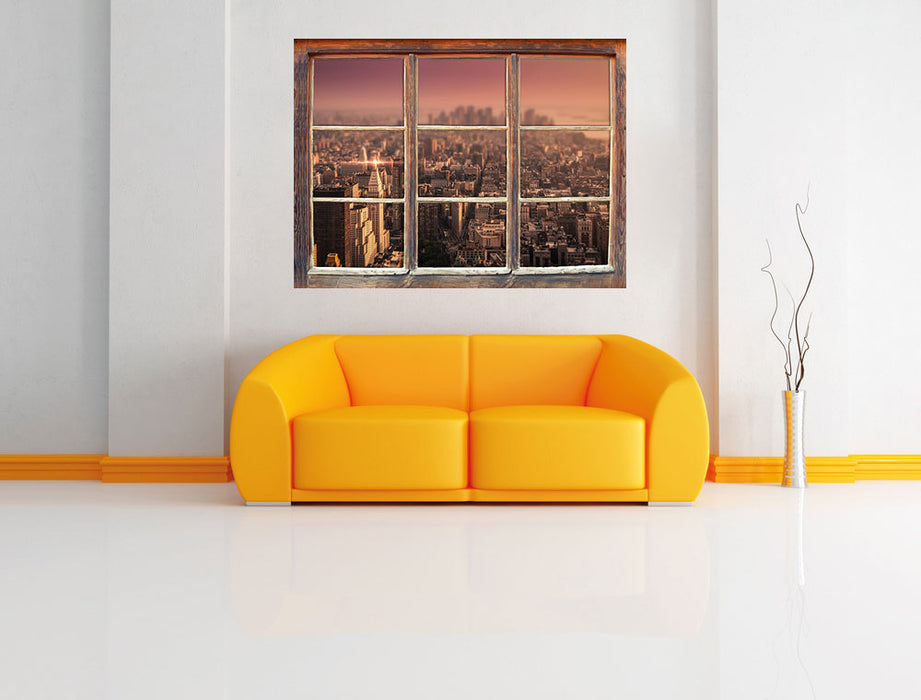 New York City bei Sonnenuntergang 3D Wandtattoo Fenster Wand