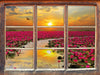 Lotusblüten am See  3D Wandtattoo Fenster