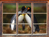 Pinguine in der Antarktis  3D Wandtattoo Fenster