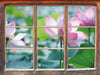 rosa Lotusblüte im Teich  3D Wandtattoo Fenster