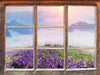 Krokusse in den Bergen  3D Wandtattoo Fenster