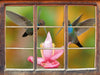 Zwei Kolibris in den Tropen  3D Wandtattoo Fenster