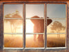 Elefant in der Wüste  3D Wandtattoo Fenster