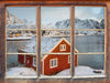 Fischerhaus Lofoten  3D Wandtattoo Fenster
