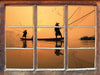 Fischer beim Angeln in Thailand  3D Wandtattoo Fenster