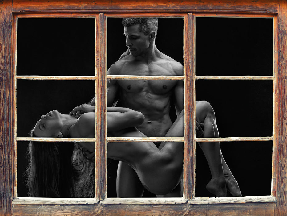 Nude sexy Paar 3D Wandtattoo Fenster