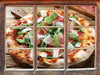 Prosciutto Pizza auf Holztisch  3D Wandtattoo Fenster