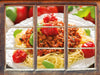 Spaghetti Bolognese auf dem Teller  3D Wandtattoo Fenster