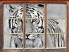 Anmutiger Tiger in 3D Wandtattoo Fenster
