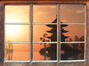 Chinesisches Haus am See  3D Wandtattoo Fenster