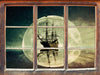 Geisterschiff im Weltall  3D Wandtattoo Fenster