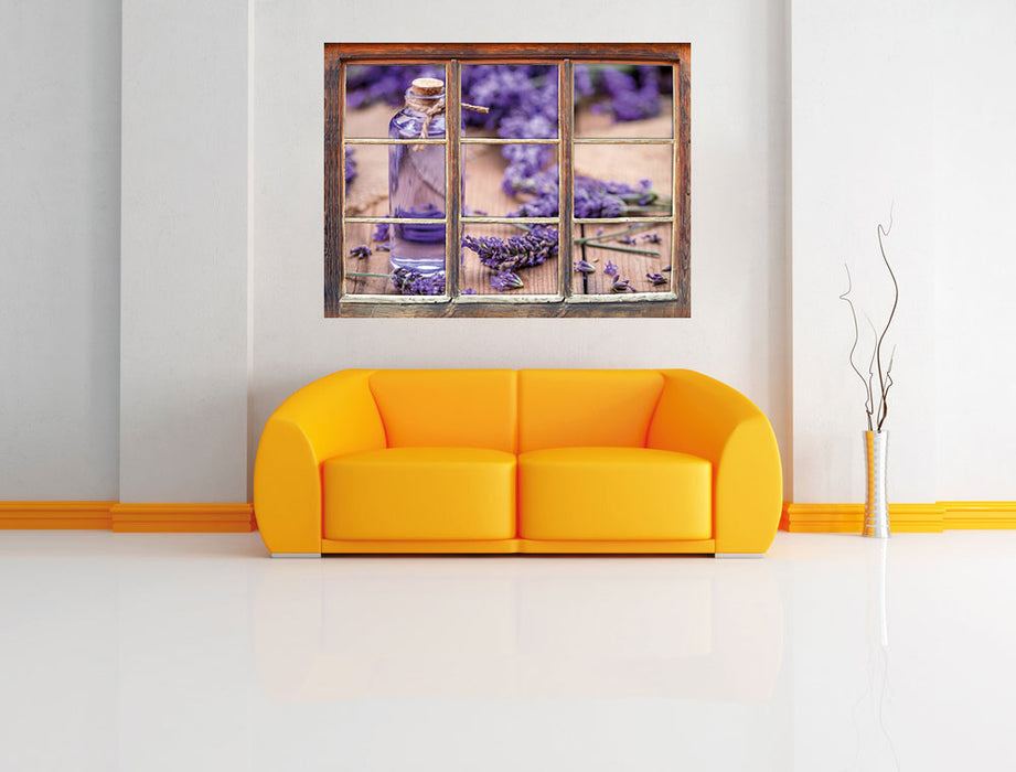 Frische Lavendelblüten 3D Wandtattoo Fenster Wand