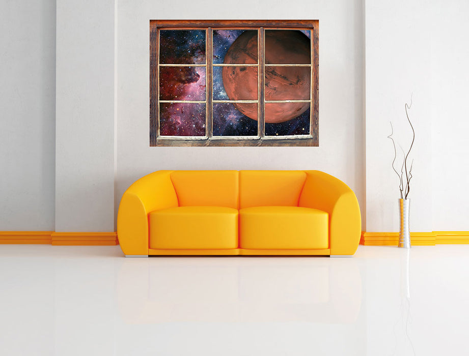 Mars im Weltall 3D Wandtattoo Fenster Wand