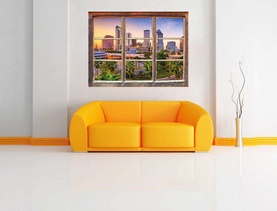 Skyline in den USA 3D Wandtattoo Fenster Wand