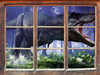 T-Rex Dinosaurier im Wald 3D Wandtattoo Fenster