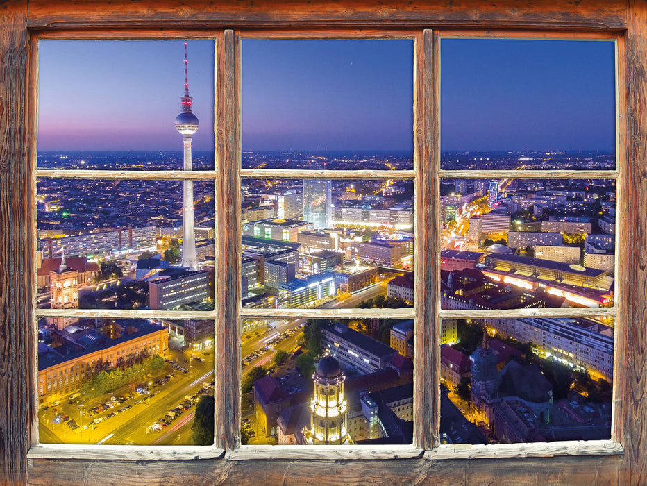 Berlin City Panorama  3D Wandtattoo Fenster