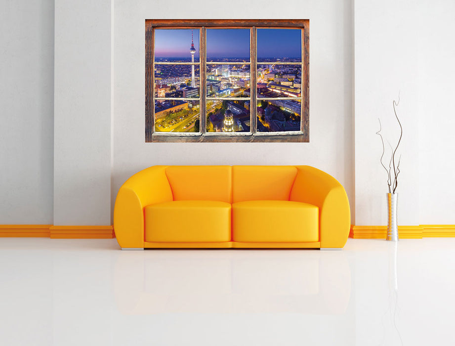 Berlin City Panorama 3D Wandtattoo Fenster Wand