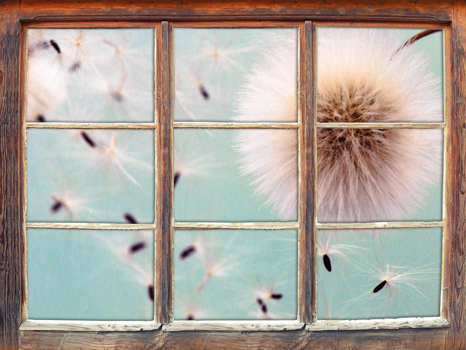 Pusteblumen in Bewegung  3D Wandtattoo Fenster