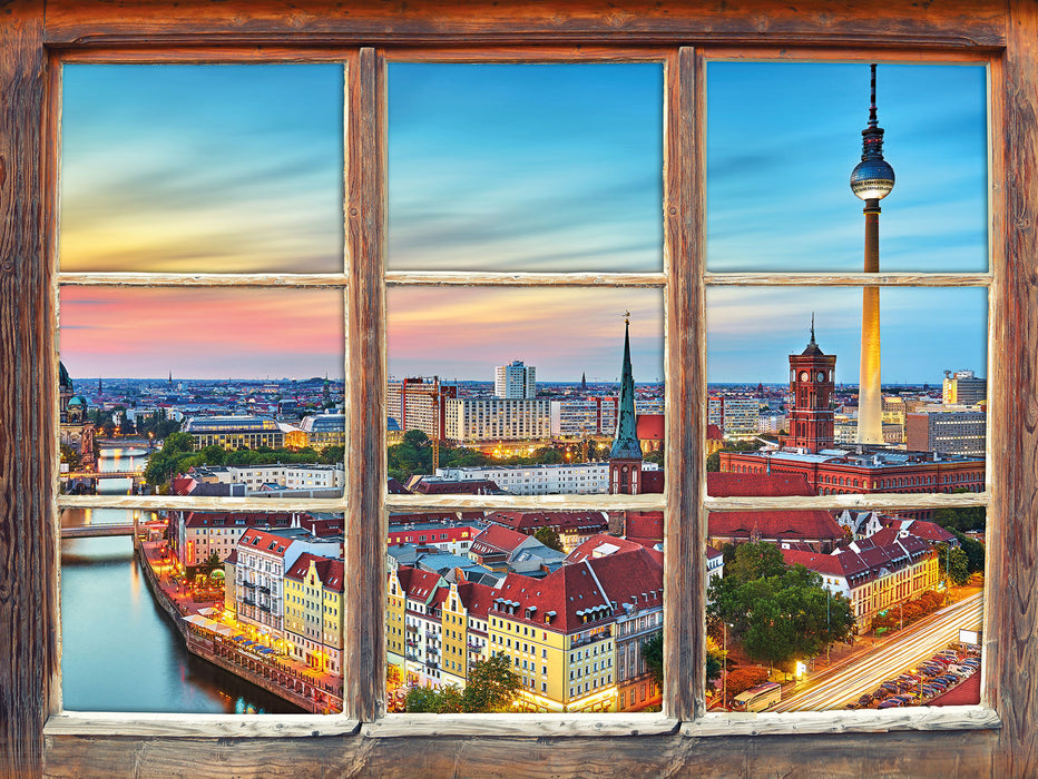 Berlin Panorama 3D Wandtattoo Fenster