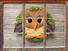 das lustige Eulen Sandwich  3D Wandtattoo Fenster