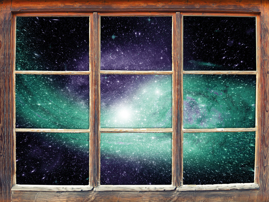 ferne Galaxie im Sternenstaub  3D Wandtattoo Fenster