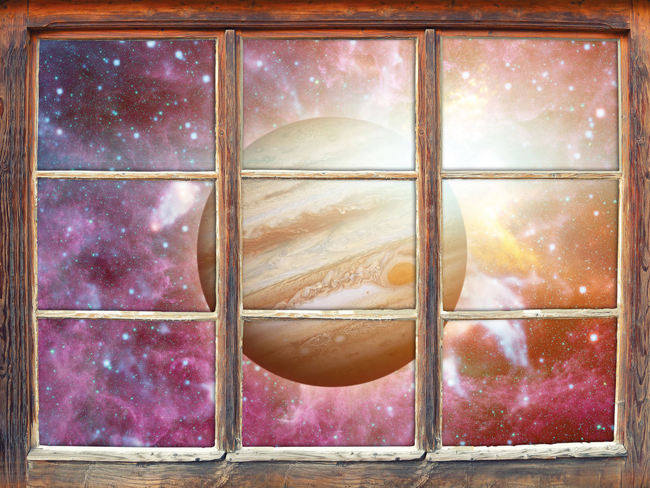 Planet Jupiter im Universum  3D Wandtattoo Fenster
