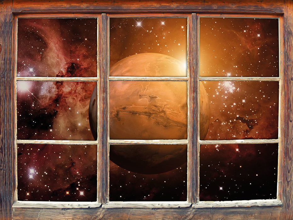 Planet Mars im Universum  3D Wandtattoo Fenster