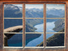 Blick auf wunderschönes Tal  3D Wandtattoo Fenster