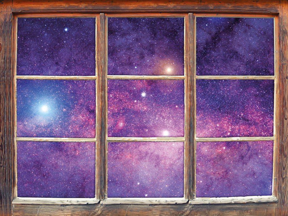 wunderbarer Blick in das Universum 3D Wandtattoo Fenster