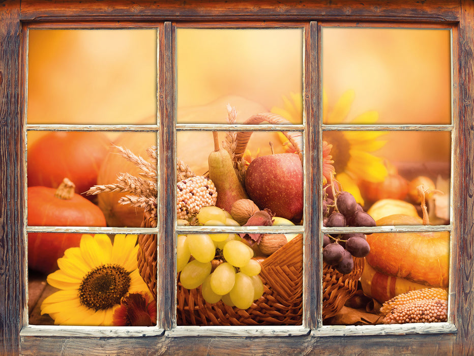 Herbsternte  3D Wandtattoo Fenster