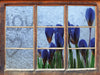 Frühlingsblumen Tropfen  3D Wandtattoo Fenster