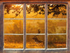 Damhirschbock Herbstmorgen 3D Wandtattoo Fenster