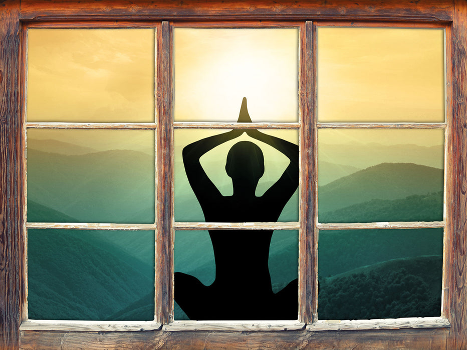 Yoga und Meditation 3D Wandtattoo Fenster