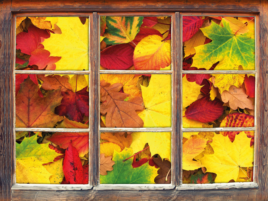Herbstblätter  3D Wandtattoo Fenster