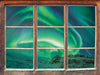 Nordlichter über Island  3D Wandtattoo Fenster