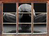 Nackte Frau in besonderer Yogapose  3D Wandtattoo Fenster