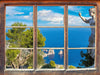 Insel Capri in Italien  3D Wandtattoo Fenster
